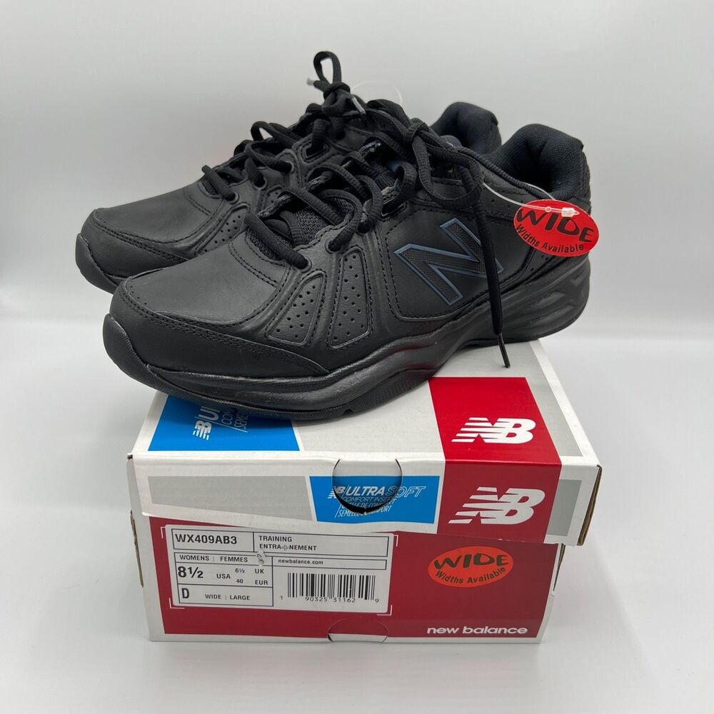 NIB New Balance 409 Sneakers Women's Size 8.5 D Wide Black/Blue